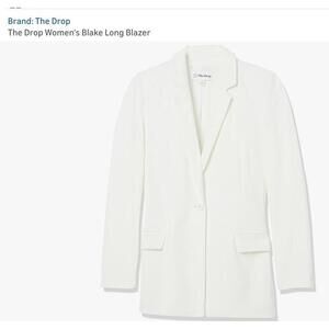 Womens Drop Women's Blake  Long Blazer color Ivory/White Size Small